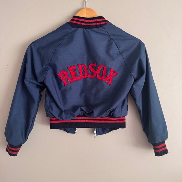 Official MLB Boston Red Sox Rare Vintage 60’s Navy Blue Bomber Jacket Boys 10 - Picture 1 of 9